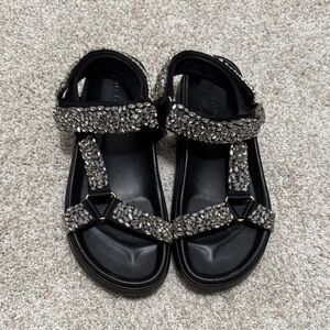 Ulla Johnson Black and Silver Sandals